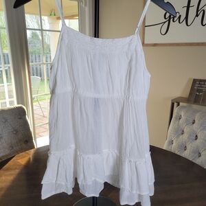 Mossimo Supply Co. White  Smocked Gauze Topottagev.  Size Large